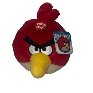Angry Birds Red NEW Stuffed Plush Bird Talks 2010 Commonwealth 10.5” READ